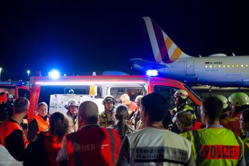 Notfallübung am Flughafen Tegel