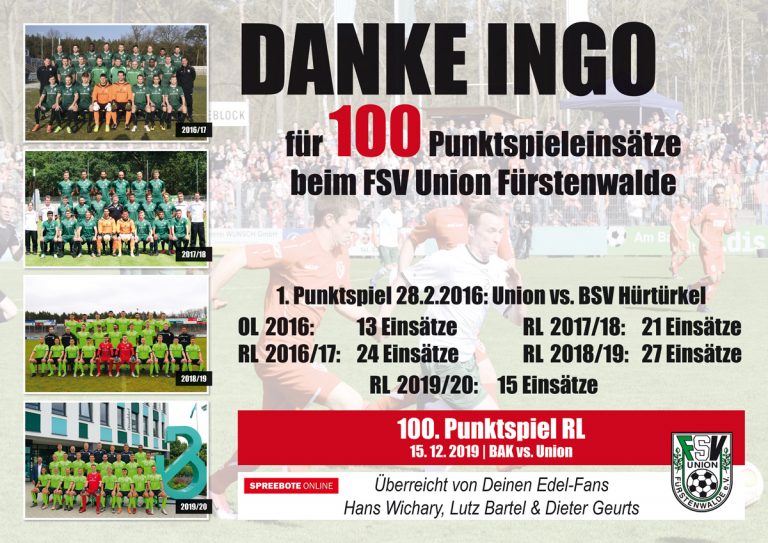 Kapitän und Cheftrainer für 100. Einsatz geehrt