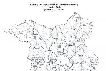 Standorte der Impfzentren in Brandenburg