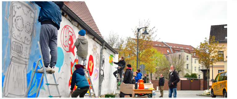 Graffiti mitten in der Stadt