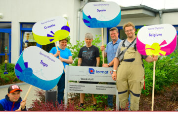 Schilder für die Special Olympics