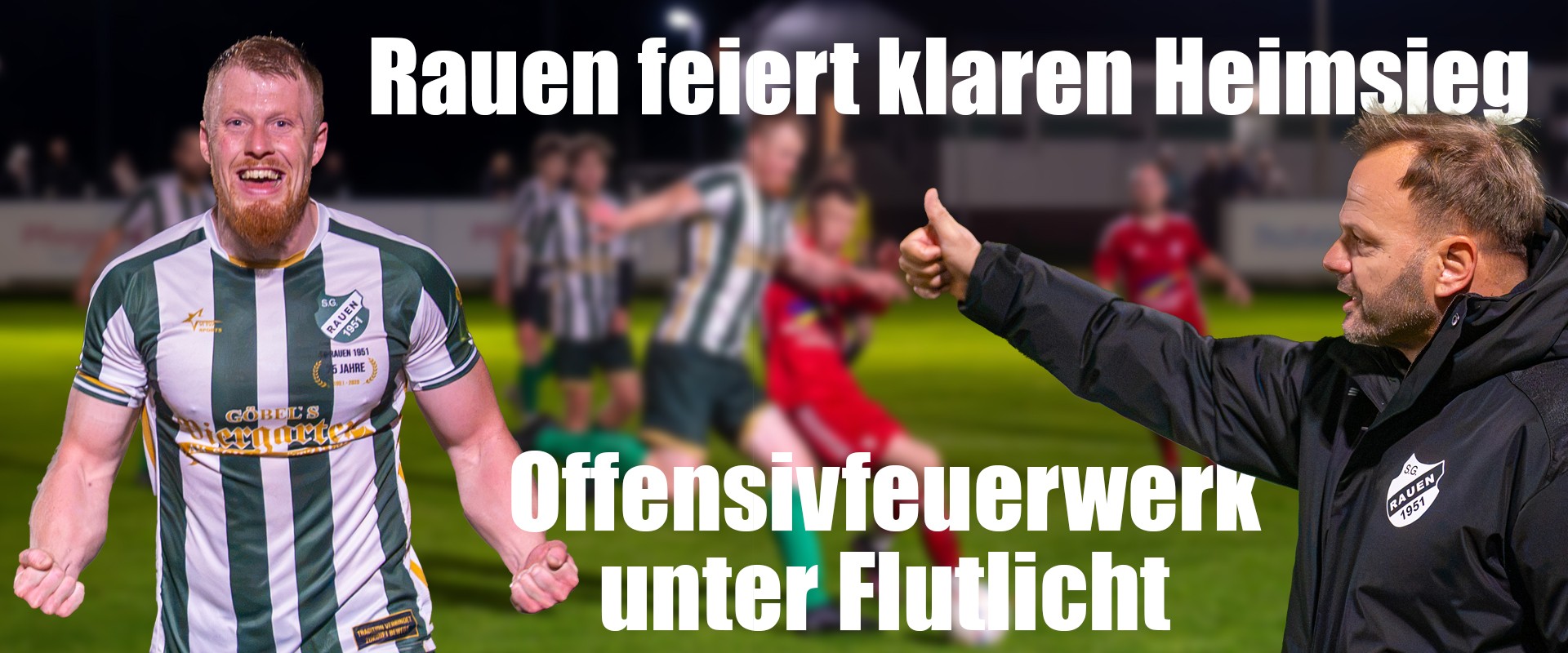Offensivfeuerwerk unter Flutlicht